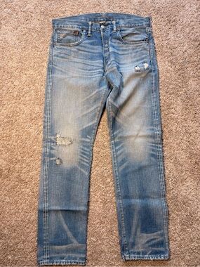 Ralph Lauren Double RL Distressed Slim Fit